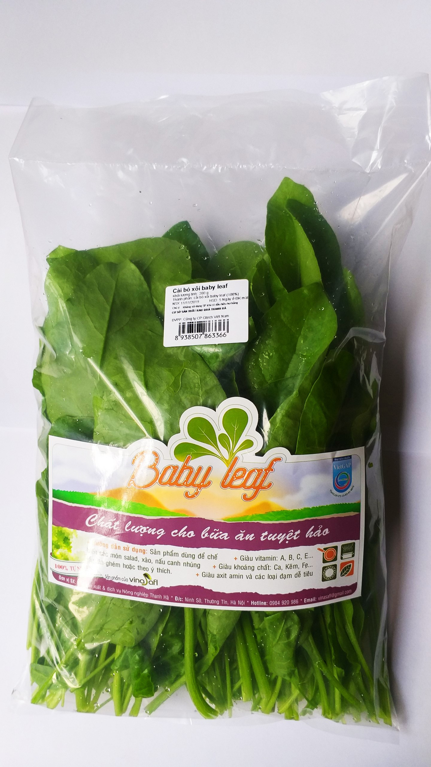 Cài bó xôi babyleaf 200g