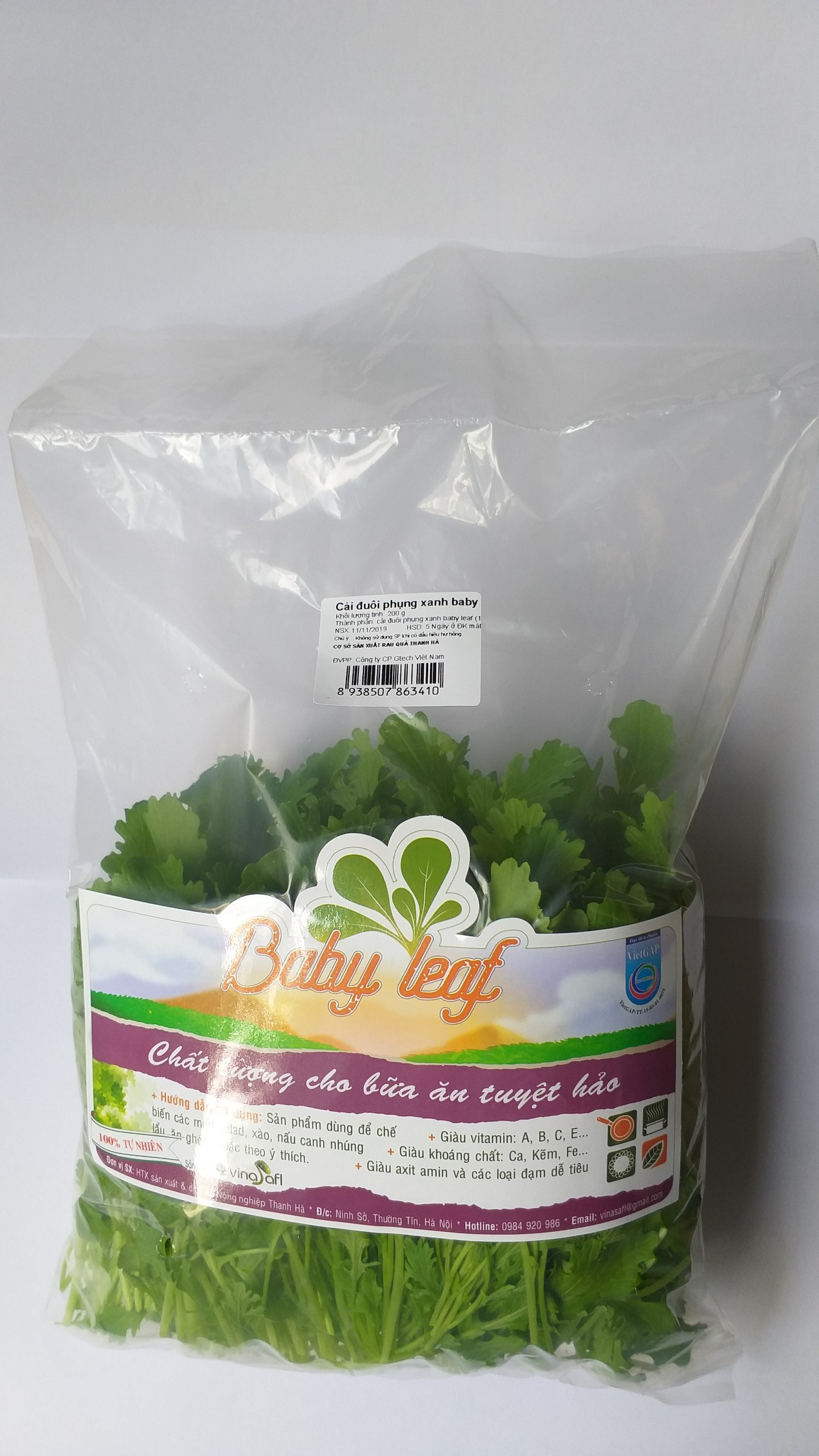 Cải Đuôi Phụng Xanh Babyleaf 200g